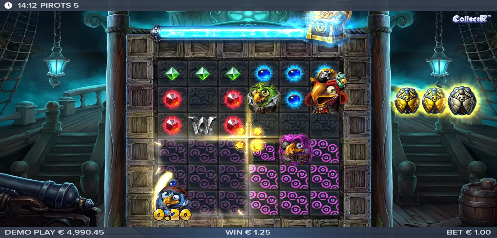 Pirots 5 slot online ELK Studios — griglia 6x6 meccanica CollectR